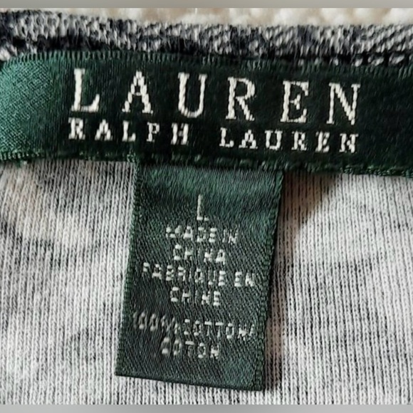 Ralph Lauren Floral Flower Black White Gray Cotton Knit Shirt 
Lg - Picture 3 of 5